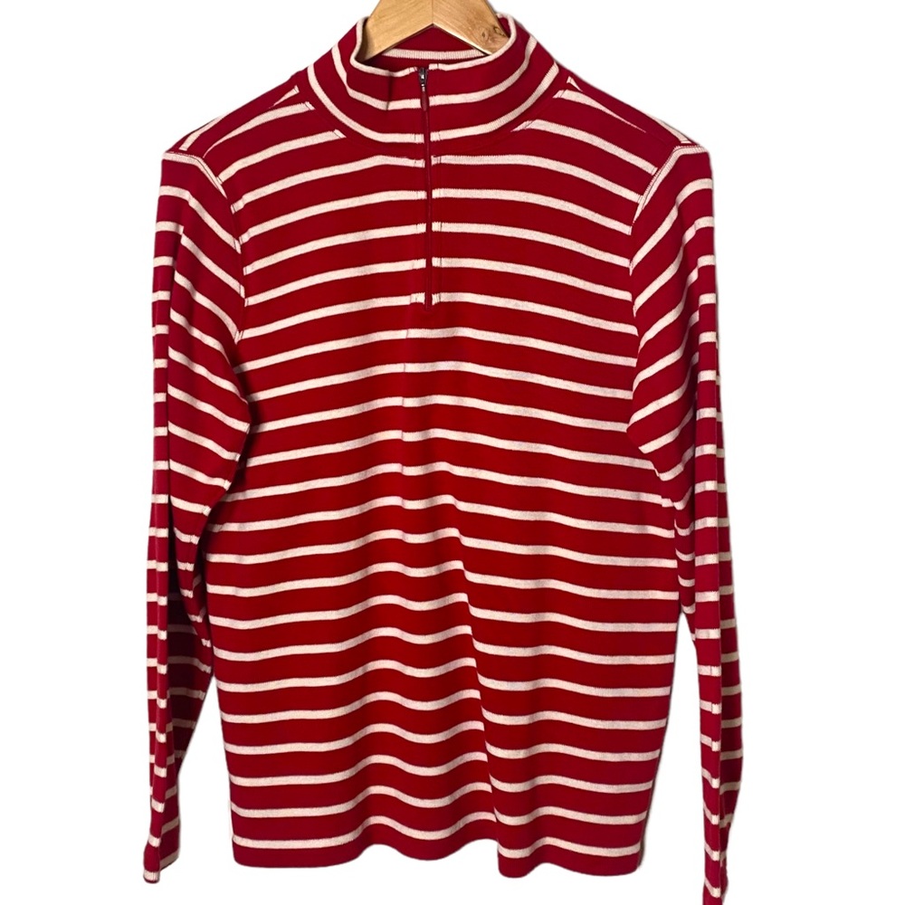 Red and White Striped Women's Sweater